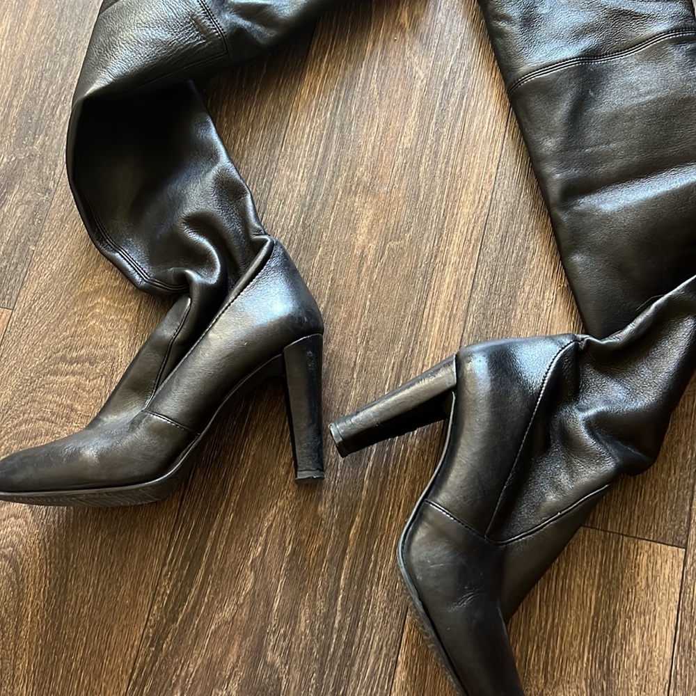 Stuart Weitzman Black Heeled Boots - Picture 6 of 9